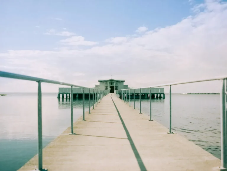 Pier out to the sea baths