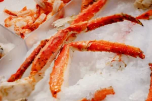 Crab legs on ice