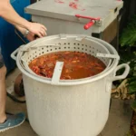Crawfish boiling in a big pot