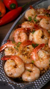 Garlic butter shrimp with green onion