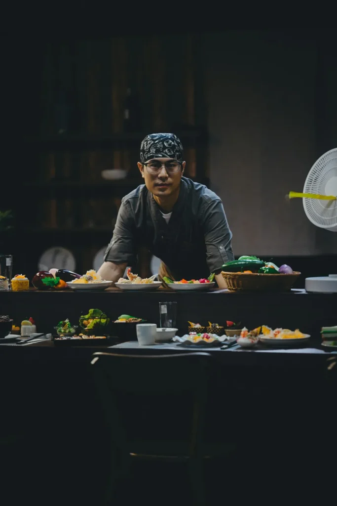 Chef presenting dishes at the pass