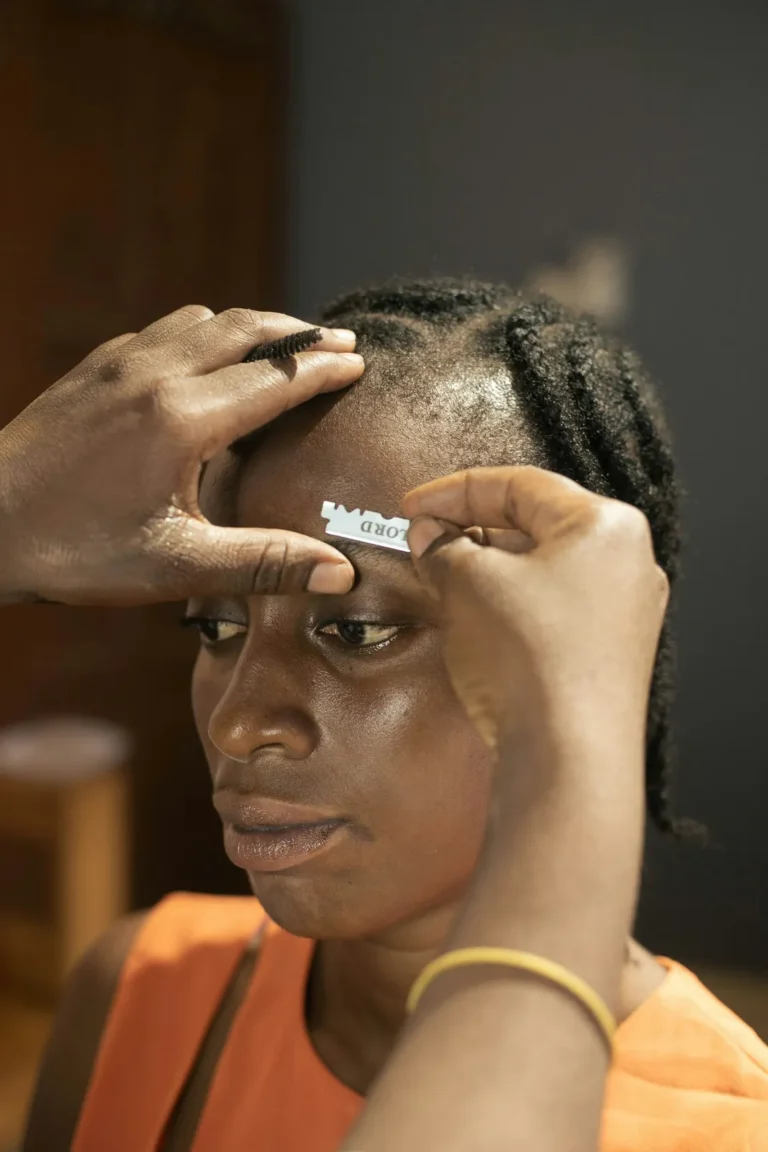 Brow clean-up with a razor