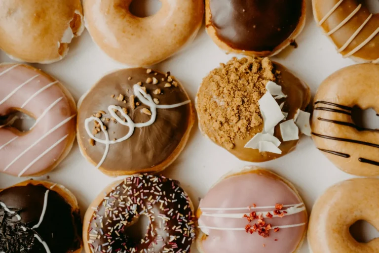 Assorted donuts from above