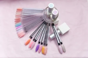 Swatch wheel with pastel bottles