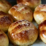 Glazed milk buns with sea salt