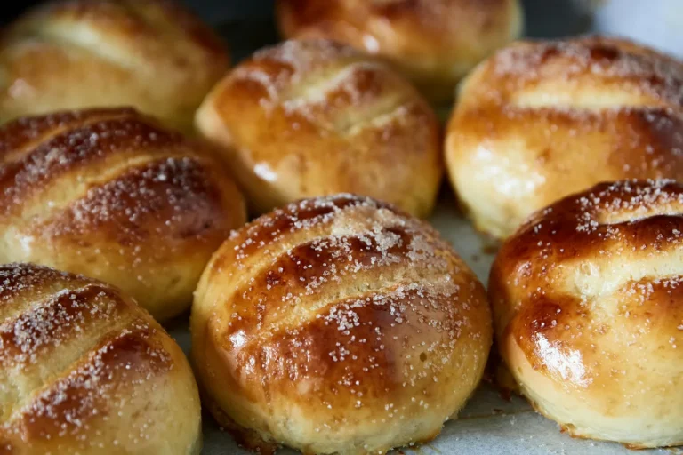 Glazed milk buns with sea salt