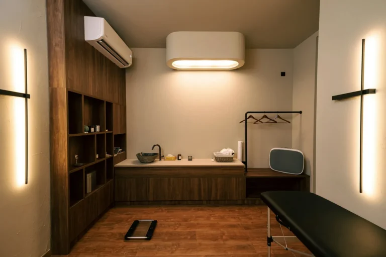 Private treatment room with warm light