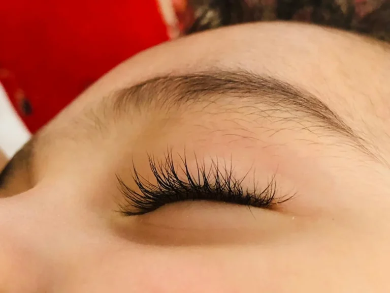 Closed eye showing a finished lash set
