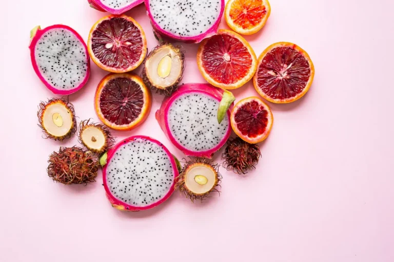 Dragon fruit on pink