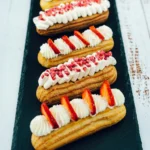 Strawberry and cream eclairs