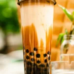 Brown sugar milk tea with pearls