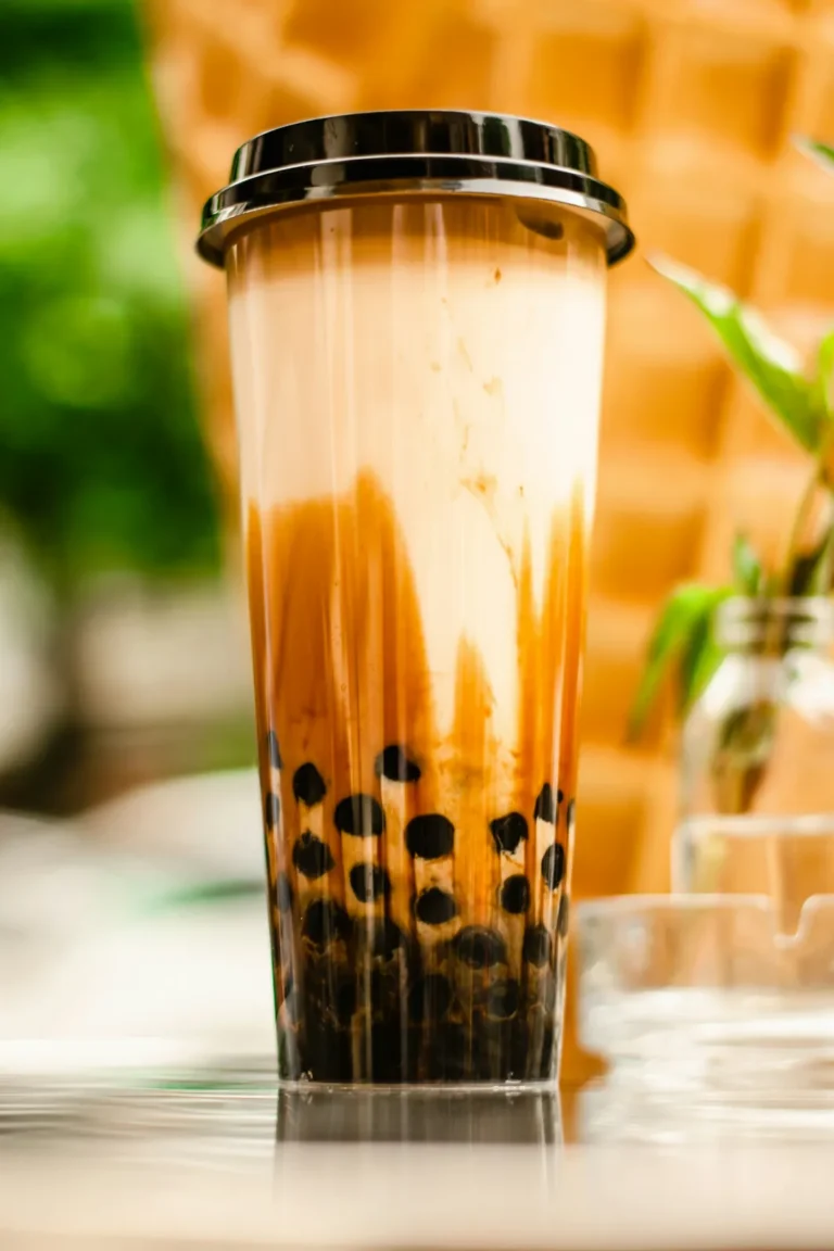 Brown sugar milk tea with pearls