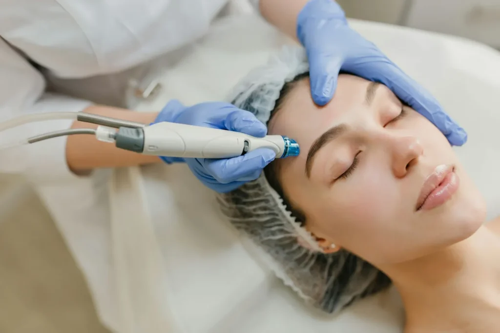 Hydrating facial with a gentle wand