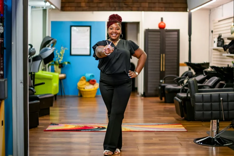 Stylist in a bright salon
