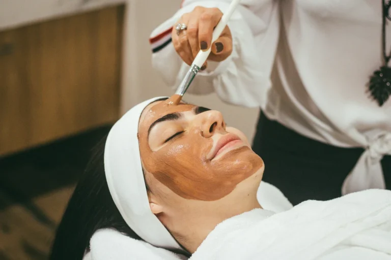 Clay mask applied with a soft brush