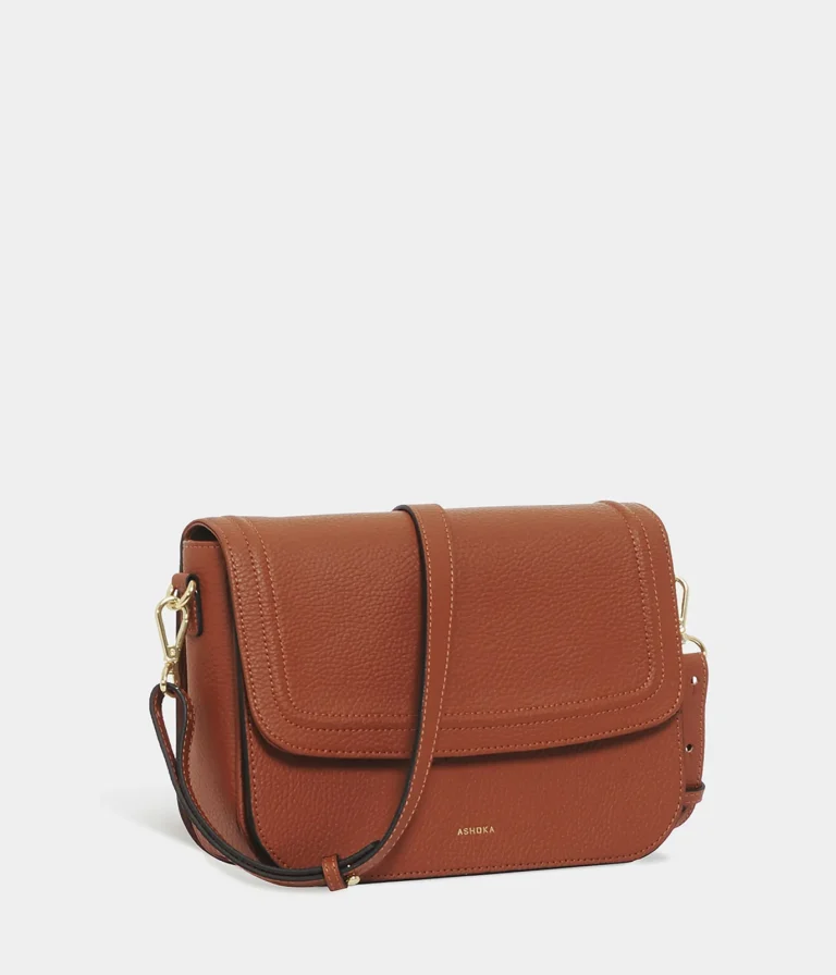 Brown leather crossbody bag