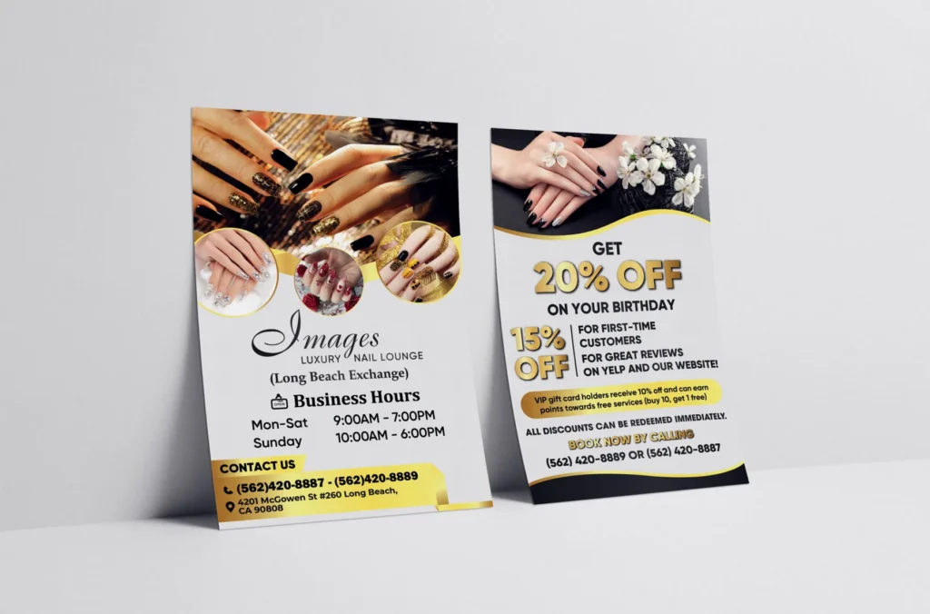 Nail salon flyers work best with one goal, such as a birthday offer