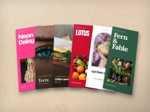 80 lb tri-fold brochure covers for nail, lash, restaurant and market shops