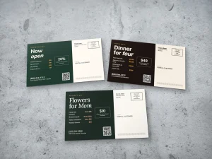 EDDM backs with the EDDM Retail indicia, Local Postal Customer line and a coupon