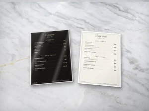Flexible price list inserts for a nail salon and a spa
