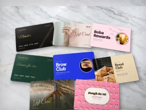 Rounded PVC cards: gift, member and reward cards for nail salons, spas, restaurants and bakeries