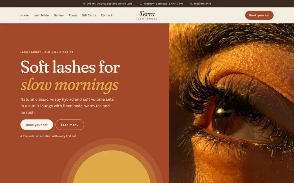 Home page of the demo website (desktop)