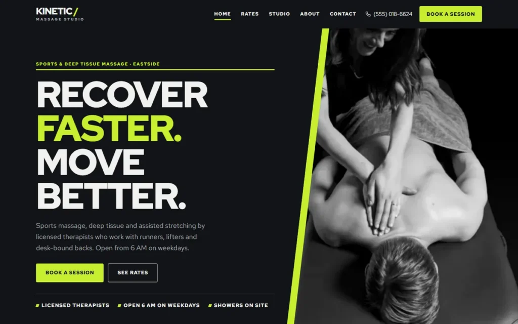 Home page of the demo website (desktop)