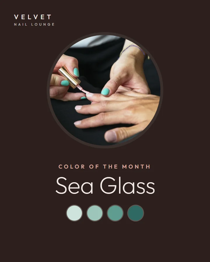 Color of the month post: Sea Glass with four teal swatches