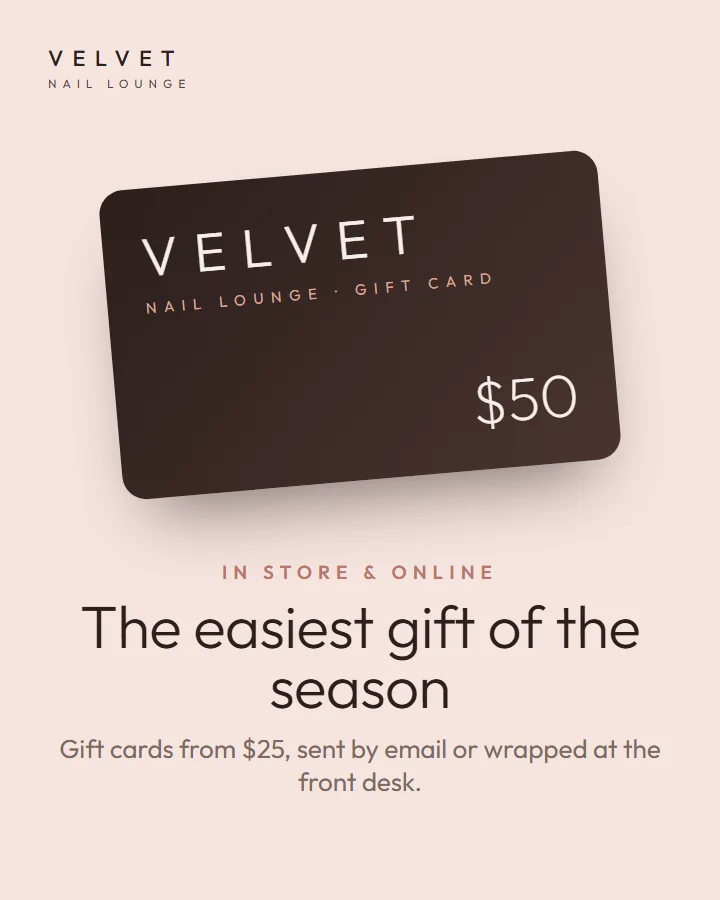 Gift card post for Velvet Nail Lounge for the holidays