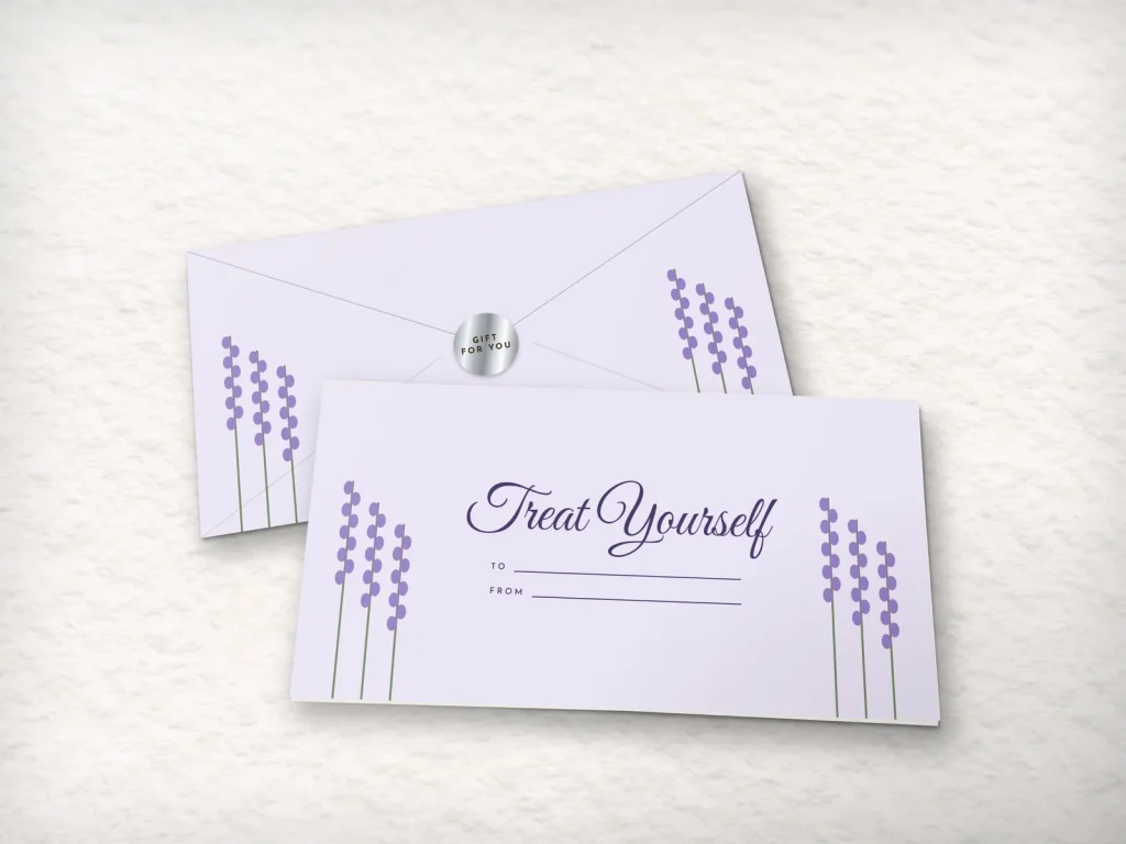 Ready-made envelope design ER-14: Lavender, lavender with sprigs on both sides
