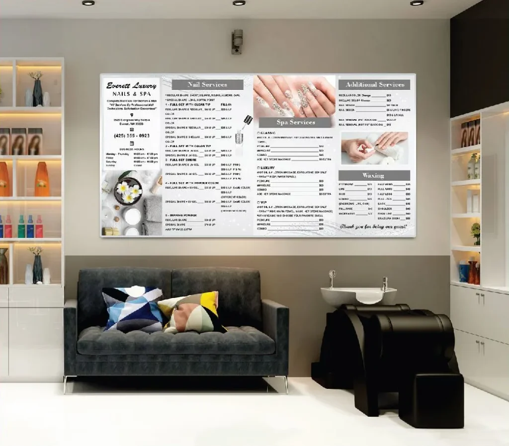 A refreshed wall menu printed by Dreamer makes new prices clear and easy to read